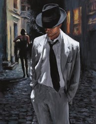 The Alley, Buenos Aires by Fabian Perez - Embellished Canvas on Board sized 18x24 inches. Available from Whitewall Galleries